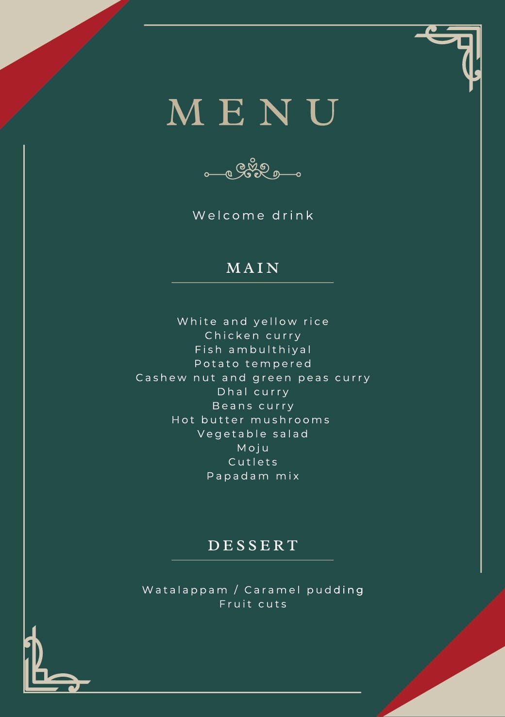 Banquet Menu – Page 2