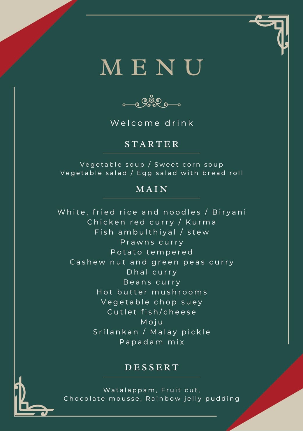 Banquet Menu – Page 3